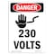 Signmission Safety Sign, OSHA Danger, 10" Height, 230 Volts, Portrait OS-DS-D-710-V-1009 - alternate 1